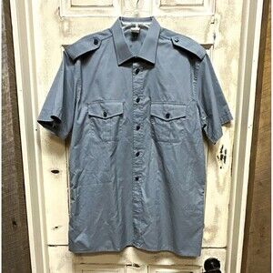 Guardia di Finanza Men’s Gray Short Sleeve Uniform Shirt Epaulets 17 1/2-44